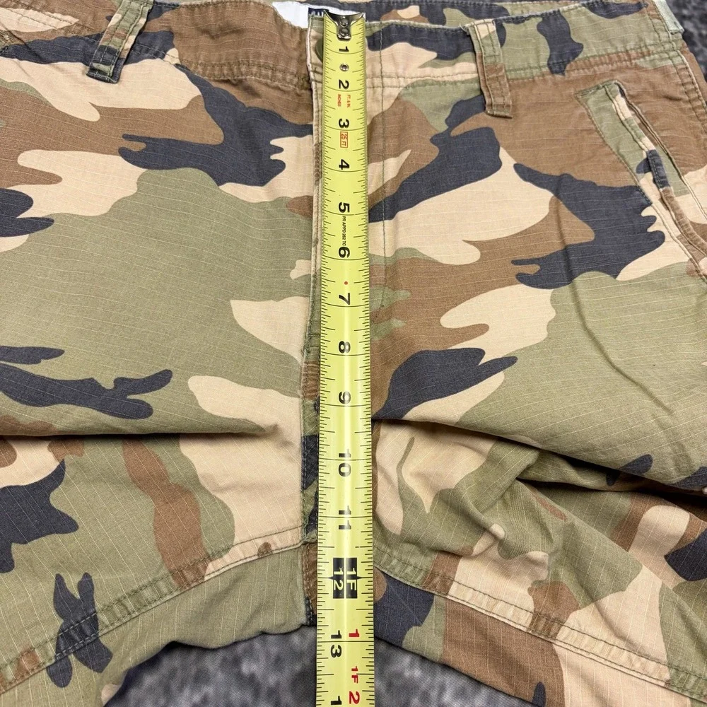 Vintage Y2K Gap Camo Cargo Shorts Mens 34 Green Brown Baggy Skater Grunge